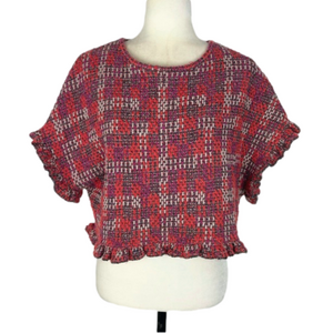 Zara sparkly cropped tweed sweater